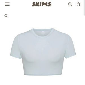 Skims fits everybody super cropped t-shirt (color: sky)
